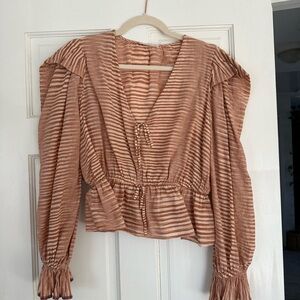 Ulla Johnson Tan Striped Blouse
